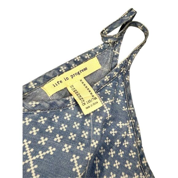 Life in Progress Women’s Medium Jumpsuit Romper Geometric Pattern Blue NEW - Picture 6 of 8